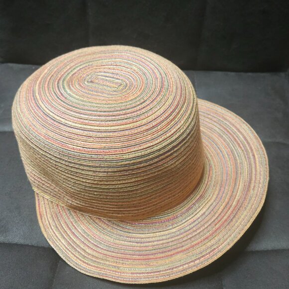 Multicolor Woven Straw Sun Hat | Wide Brim | Lightweight Summer Hat - Picture 2 of 3